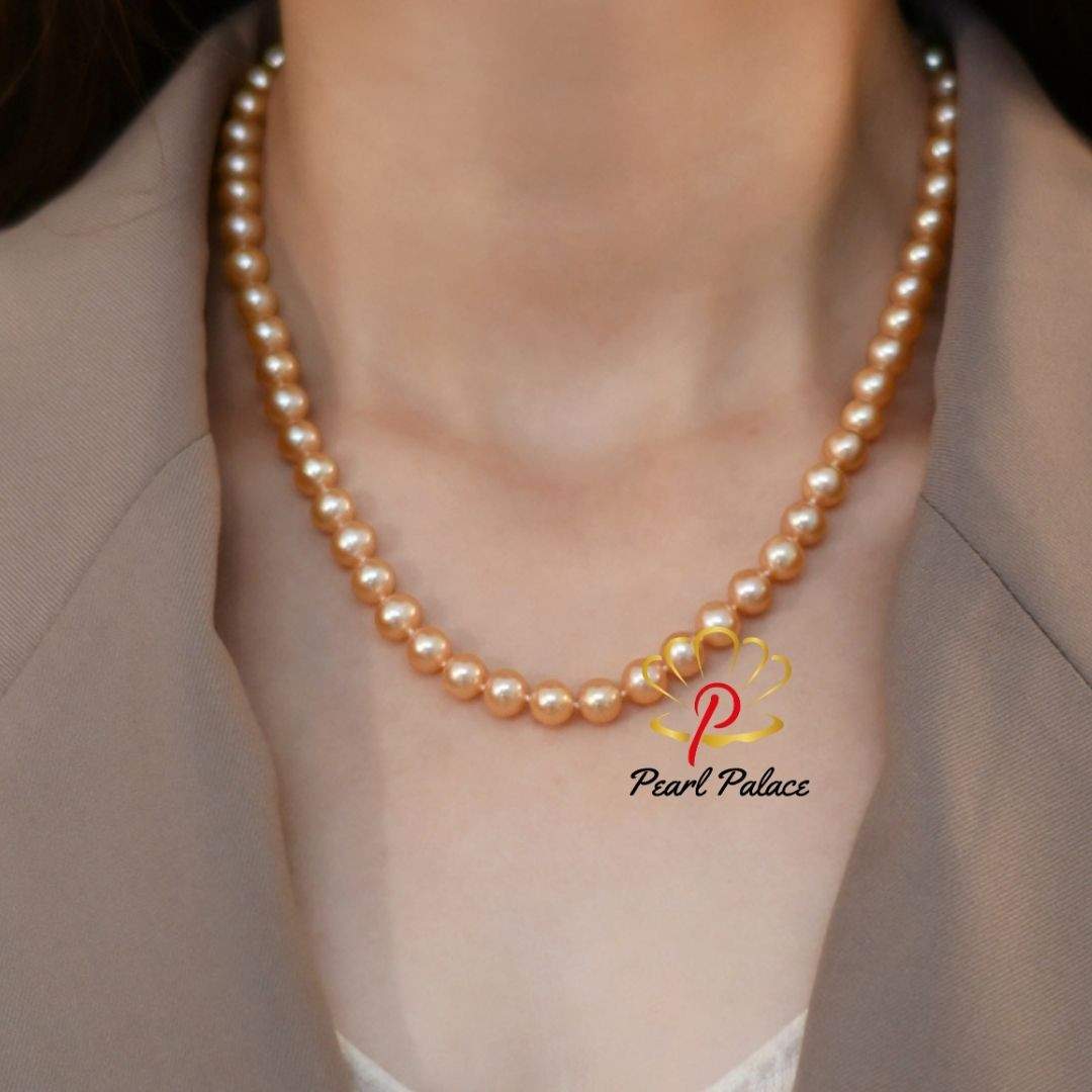 7-8mm Natural Freshwater Pearl Women Necklace 925 Sterling Silver Wedding Jewelry Gift