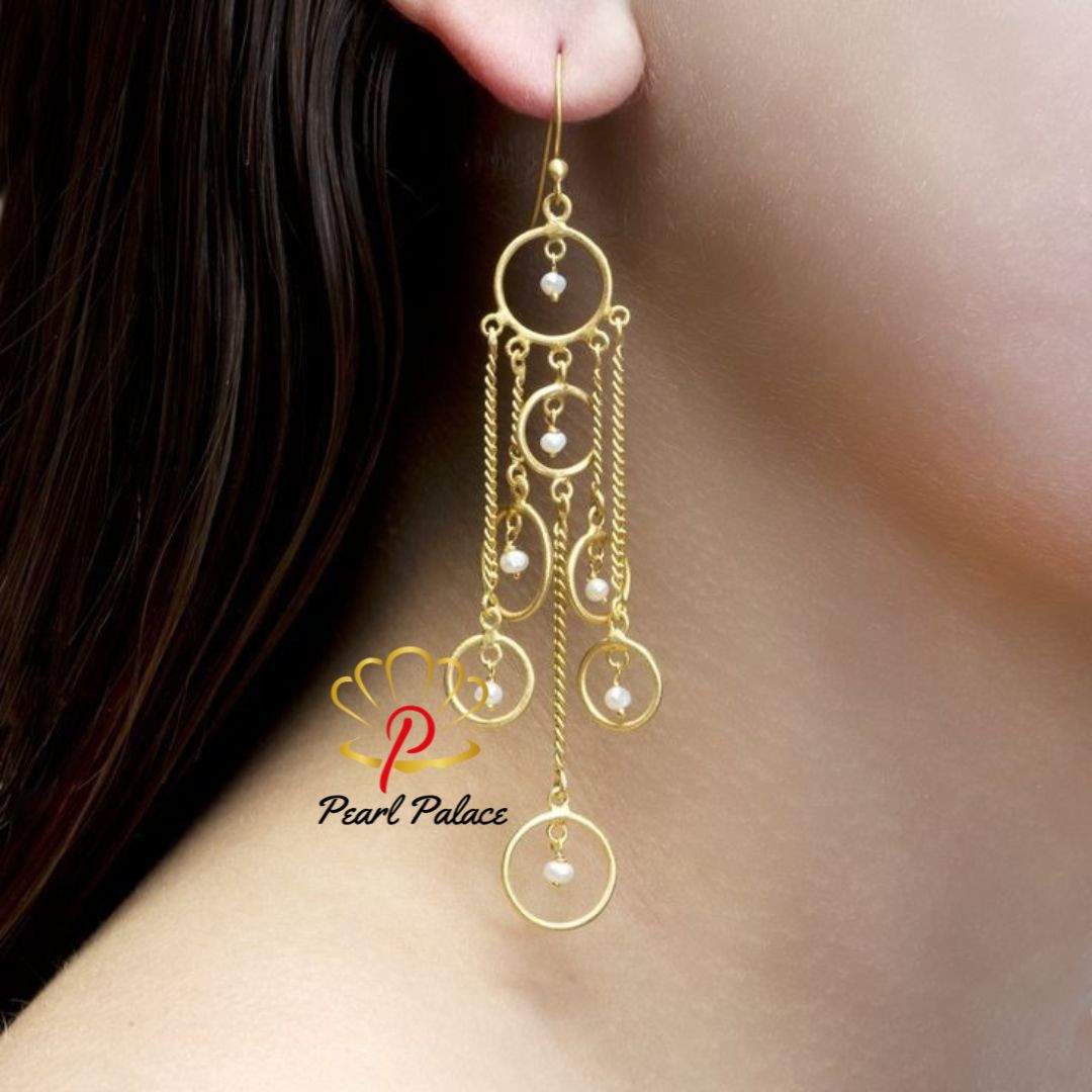 Exclusive Mother of Pearl Earrings with 18K Gold-Plated Design