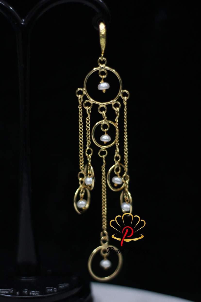 Exclusive Mother of Pearl Earrings with 18K Gold-Plated Design — 2