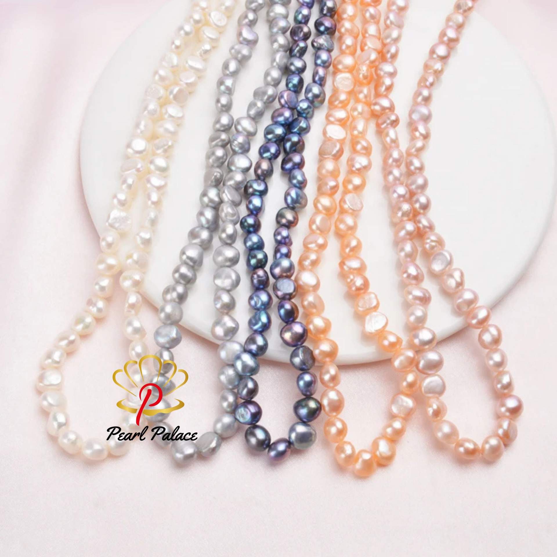 Natural Baroque pearl Jewelry Sets 7-8mm Real Freshwater pearl Vintage Necklace Bracelet for women