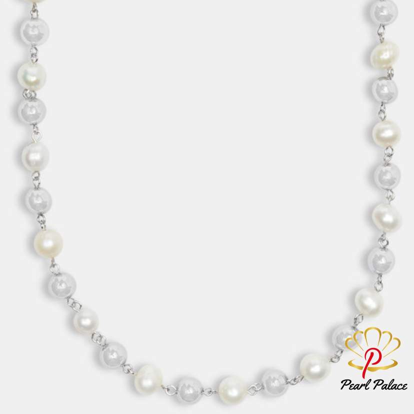 Polished Ball & Freshwater Pearl Necklace — 2