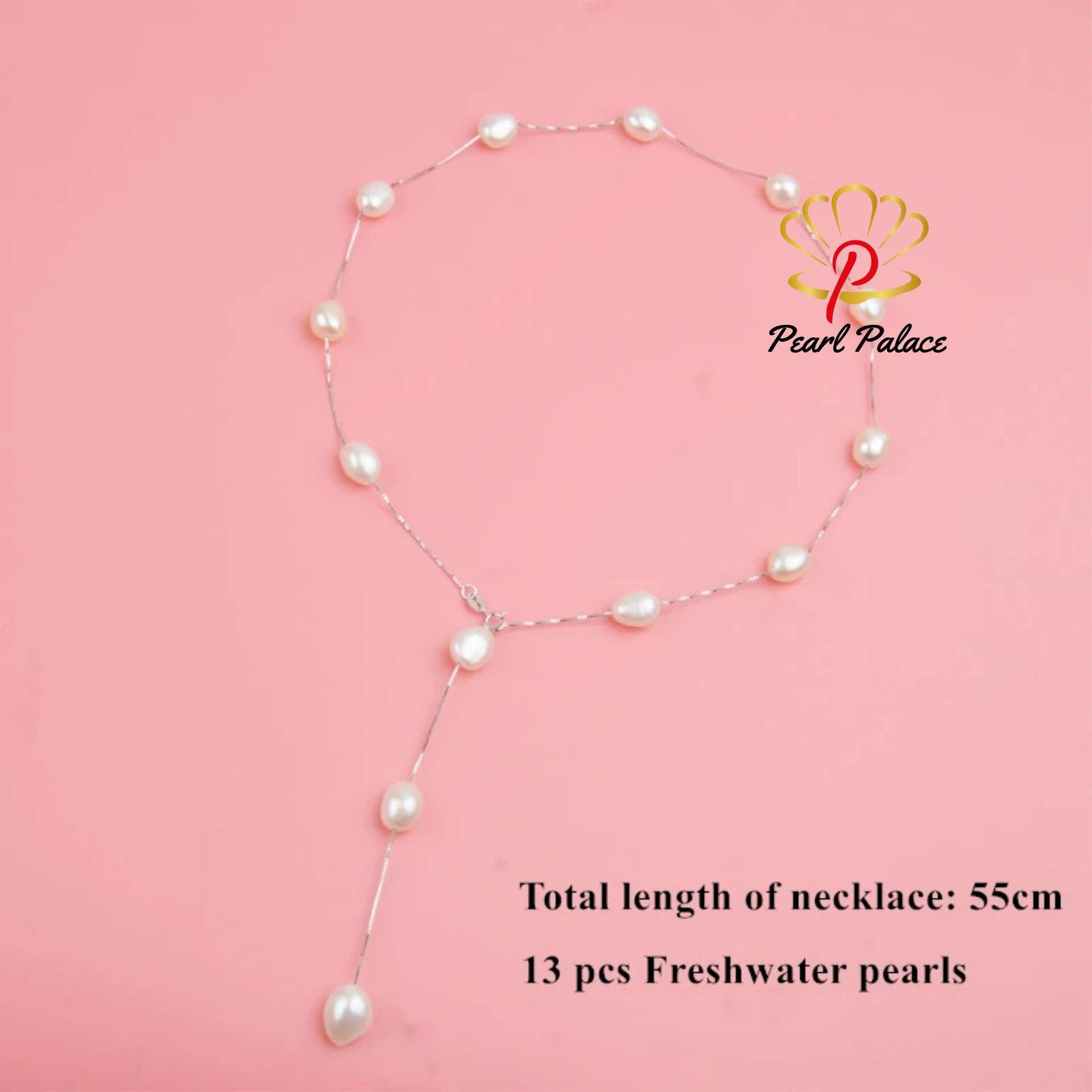 Real Pure 925 Sterling Silver Chain Pendant Necklace For Women 8-9mm White Gray Natural Freshwater Baroque Pearl Jewelry